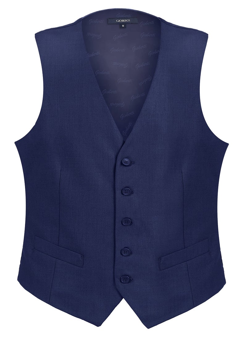 Gioberti Men's Formal Suit Vest Fit for Business or Casual Dress, Royal Blue, X-Large - Image 1